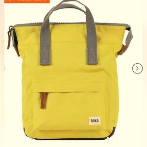 ORI London Bantry B Backpack Small Citrus Yellow Gray Nylon EUC $80